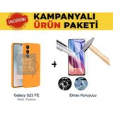 Techno Guru Samsung Galaxy S23 Fe Magsafe Kılıf ve Ekran Koruyucu Içerikli Ekonomik Paket - Turuncu