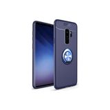 Techno Guru Samsung Galaxy S9 Plus Ultra Koruma Sağlayan Stant Özellikli Yüzüklü Ravel Silikon Kılıf - Mavi