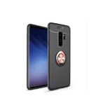 Techno Guru Samsung Galaxy S9 Plus Ultra Koruma Sağlayan Stant Özellikli Yüzüklü Ravel Silikon Kılıf - Siyah - Rose