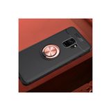 Techno Guru Samsung Galaxy S9 Ultra Koruma Sağlayan Stant Özellikli Yüzüklü Ravel Silikon Kılıf - Siyah - Rose