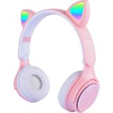 Techno Guru Technoguru M6 Pro Cat Rgb LED Işıklı Ayarlanabilir ve Katlanabilir Kulak Üstü Bluetooth Kulaklık - Pembe
