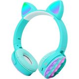 Techno Guru Technoguru Rgb LED Işıklı Kedi Kulağı Tasarımlı Katlanabilir Kulak Üstü CXT-950 Bluetooth Kulaklık - Mavi