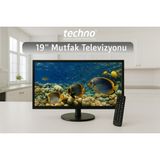 Techno Pg 19'' 60hz 5ms (Hdmı+Vga) Sesli Hd LED Monitör, Karavan, Mutfak Televizyonu