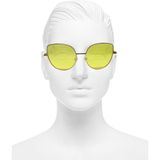 Techno Station Vintage Fashion Hafif Unisex Güneş Gözlüğü Unisex Güneş Gözlüğü Sarı Oval Çerçeve DMA20 - Siyah