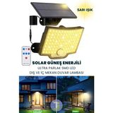 Technojet 106 LED Solar Duvar Lambası – SMD Sarı Işık, Kumandalı, 3 Modlu, IP65 Bahçe Aydınlatma