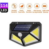 Technojet 114 Ledli 3 Modlu Cob Solar Güneş Enerjili Bahçe Aydınlatması Hareket Sensörlü LED Lamba - Sarı