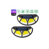 Technojet 2 Adet 122 Ledli Oval Cob Led Solar Güneş Enerjili Bahçe Lambası Hareket Sensörlü Şarj Ola