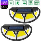 Technojet 2 Adet 122 Ledli Oval Cob LED Solar Güneş Enerjili Bahçe Lambası Hareket Sensörlü Şarj Olabilen - Sarı