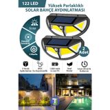 Technojet 2Adet Solar 122Cob Ledli 3 Modlu Bahçe Aydınlatma Güneş Enerjili Lamba Hareket Sensörlü