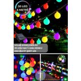 Technojet 30 Led 6m Solar Led RGB Işık Güneş Enerjili Bahçe Teras Balkon Ağaç Lambası Aydınlatma