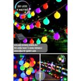 Technojet 50 LED 8m Solar LED Rgb Işık Güneş Enerjili Bahçe Teras Balkon Ağaç Lambası Aydınlatma RGB Çok Renkli Işık