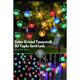 Technojet 50 Top Ledli Solar Kristal Bahçe Dekorasyon Aydınlatma Rgb Işık Güneş Enerjili - Renkli