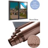 Technojet 60x100 cm Brown Silver Aynalı Cam Filmi Statik UV Güneş Koruyucu Cam Kaplama