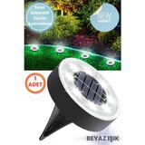 Technojet 8 Led’li Solar Bahçe Lambası | 1 Adet | Su Geçirmez | Otomatik Sensörlü | Bahçe Aydınlatma | Beyaz Işık