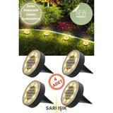 Technojet 8 Led’li Solar Bahçe Lambası | 4 Adet | Su Geçirmez | Otomatik Sensörlü | Bahçe Aydınlatma | Sarı Işık