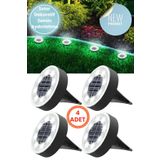 Technojet 8 LED’li Solar Bahçe Lambası | 4 Adet | Su Geçirmez | Otomatik Sensörlü | Bahçe Aydınlatma