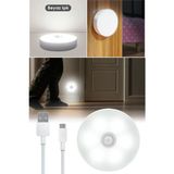 Technojet Akıllı Hareket Sensörlü USB Şarjlı Kablosuz Spot Led, Gece Lambası - 12,0 x 11,0 x 3,0 cm - Beyaz