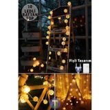 Technojet Dekoratif Rattan Model Fişli Şerit Top Led Yılbaşı Parti Doğum Günü Süsleme 10'lu