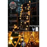 Technojet Dekoratif Rattan Model Fişli Şerit Top Led Yılbaşı Parti Doğum Günü Süsleme 20'li