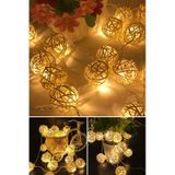 Technojet Dekoratif Rattan Model Şerit Top Led Yılbaşı Parti Doğum Günü Süsleme (20'li)