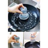 Technojet Deterjan Hazneli Sihirli Bulaşık Teli Paslanmaz Inox Pratik Temizleme Teli ve 1 Yedek Tel, Mutfak Banyo Lavabo Temizliği - Gri