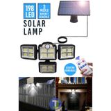 Technojet Güneş Enerjili Kumandalı Hareket Sensörlü Solar Bahçe Aydınlatma Ve Sokak Lambası 198 Led