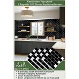 Technojet Kendinden Yapışkanlı 3d Siyah Seramik Görünümlü Mutfak Tezgah Kaplama 30cm 30cm 4'lü Paket