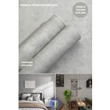 Technojet Kendinden yapışkanlı Çimento Görünümlü Mutfak Banyo Duvar Dolap Masa Kaplama 60cmX500cm
