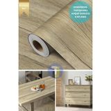 Technojet Kendinden Yapışkanlı Doğal Ahşap Dokulu Duvar Dolap Masa Mutfak Tezgah Kaplama 60 cm x 500 cm - 60 x 500 cm - Standart