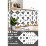 Technojet Kendinden Yapışkanlı Karo Pvc Mutfak Banyo Tezgah Kaplama Sticker 6adet 20cm 20cm