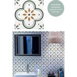 Technojet Kendinden Yapışkanlı Karo Pvc Mutfak Banyo Tezgah Kaplama Sticker 6ADET 20CM×20CM - Beyaz