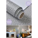 Technojet Kendinden Yapışkanlı Keten Koyu Gri Mutfak Banyo Tezgah Duvar Dolap Masa Kaplama 60X100CM - 60 x 100 cm