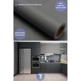Technojet Kendinden Yapışkanlı Mat Renkli Mutfak Banyo Tezgah Duvar Dolap Ve Masa Kaplama 60cmx100cm 001 antrasit
