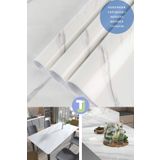 Technojet Kendinden Yapışkanlı Mermer Desen Folyo Mutfak Banyo Tezgah Duvar Masa Kaplama 60cmx300cm