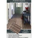 Technojet Kendinden Yapışkanlı Parke Tasarım Mutfak Banyo Zemin Duvar Kaplama 30CM×30CM(4'LÜ Paket)