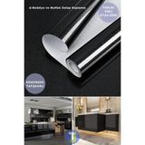 Technojet Kendinden Yapışkanlı Simli Siyah Mutfak Banyo Tezgah Duvar Dolap Masa Kaplama 60CMX100CM - 60 x 100 cm