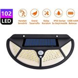 Technojet Solar 102 Ledli Oval 3 Modlu Güneş Enerjili Bahçe Aydınlatması Lamba Hareket Sensörlü - Sarı