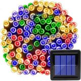 Technojet Solar 50 Ledli 7 Metre Bahçe Aydınlatma Dekorasyon Güneş Enerjili LED Rgb Işık - Renkli