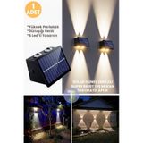 Technojet Solar Güneş Enerjili 4 Ledli Bahçe Aydınlatması Aplik Sarı Işık Led Lamba 1 Adet