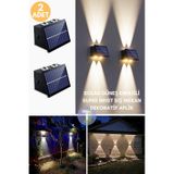Technojet Solar Güneş Enerjili 4 Ledli Bahçe Aydınlatması Aplik Sarı Işık Led Lamba 2 Adet