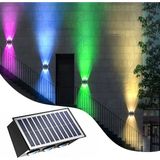 Technojet Solar Güneş Enerjili 6 Ledli Bahçe Aydınlatması Aplik Parlak Rgb Işık LED Lamba (1 Adet) - Siyah