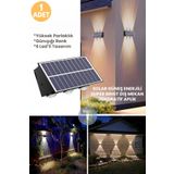 Technojet Solar Güneş Enerjili 6 Ledli Bahçe Aydınlatması Aplik Sarı Işık Led Lamba 1 Adet