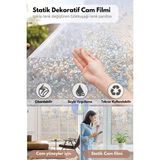 Technojet Statik Buzlu Desenli Cam Kaplama Filmi Duşa Kabin Ofis Dekorasyon Folyo 45cmx100cm