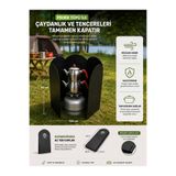 TechnoLoby BÜYÜK BOY YAĞ KİR GÖSTERMEYEN Metal Kamp Ocağı ve Piknik Tüpü Rüzgarlığı 100x46 cm - Katlanabilir Rüzgar Koruyucu - Çaydanlık Tencere Siperliği