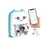 Technom Yeni Nesil Kablosuz Bluetooth Mini Taşınabilir Termal Fotoğraf Resim Etiket Yazıcı - Mavi