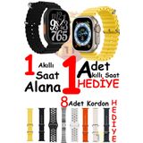 TECHNOMEN Akıllı Saat 1 Saat Alana 1 Saat ve 8 Kordon Hediye 2025 Süper Kampanya Hediyeli Akıllı Saat
