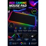 TECHNOMEN RGB Işıklı Gaming Mouse Pad 800x300 mm XXL Oyuncu Mouse Pad Kaymaz Taban USB Güç Bağlantılı LED Mouse Altlığı