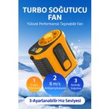 TECHNOMEN Turbo Soğutucu Mini Fan Lambalı Şarjlı 3 Kademeli Hız Yüksek Performanslı Taşınabilir Klima Fanı