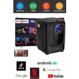 TECHNOMEN Ultra HD Projeksiyon Sinema Smart Tv Android Sistemli Taşınabilir Netflix Youtube 5G Destekli