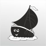 Technopa 30 cm Uzunluk Gülen Tekne Folyo Sticker